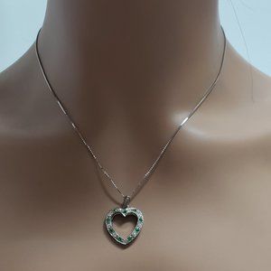 Heart Shape Pendant Necklace in 925 Silver